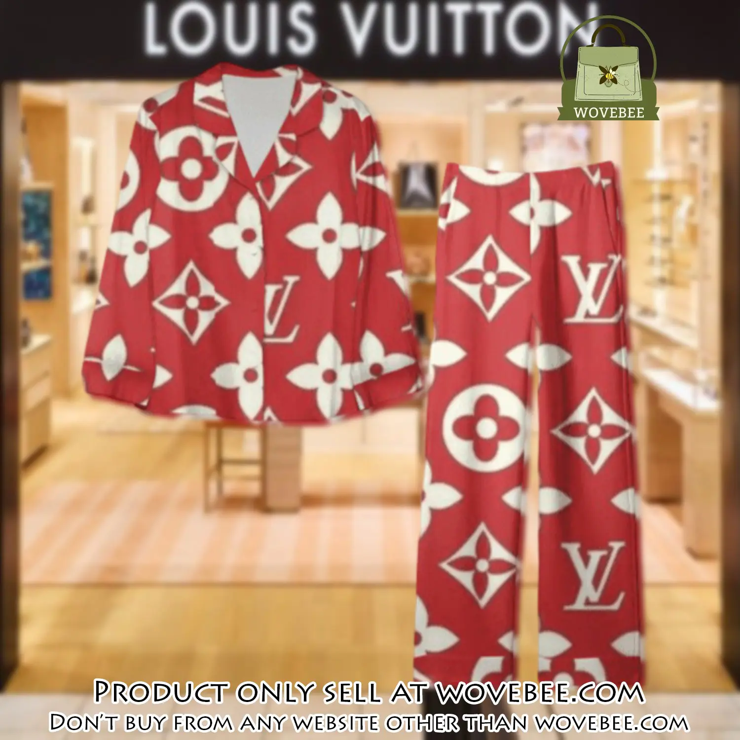 Trending luxury lv satin pajama set pjs1037 wvb1342442